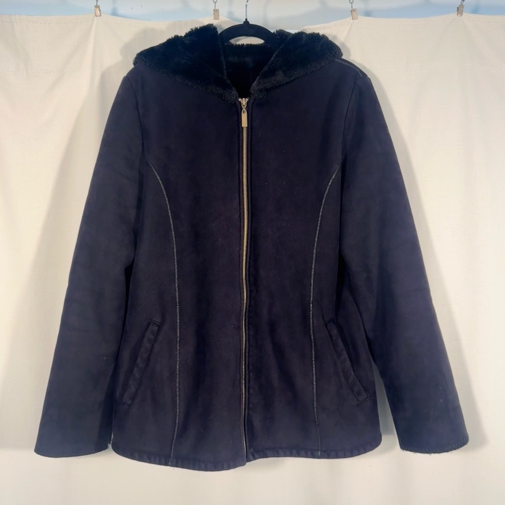Marvin Richards Black Faux Suede Hooded Jacket